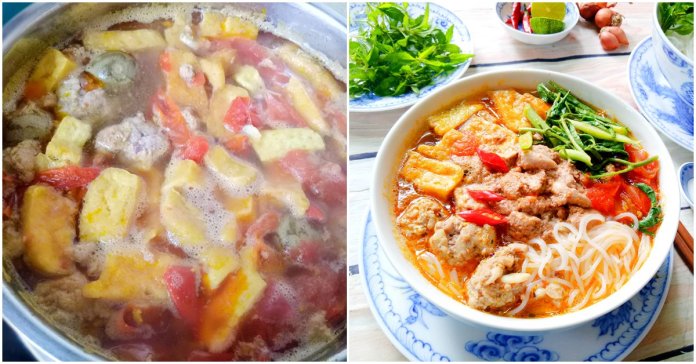 Bún riêu cua chả mực vừa quen vừa lạ chào ngày mới