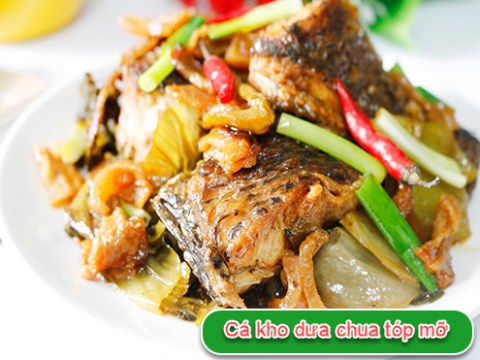 Cá Kho Dưa Chua Tóp Mỡ Thơm Ngon, đậm đà