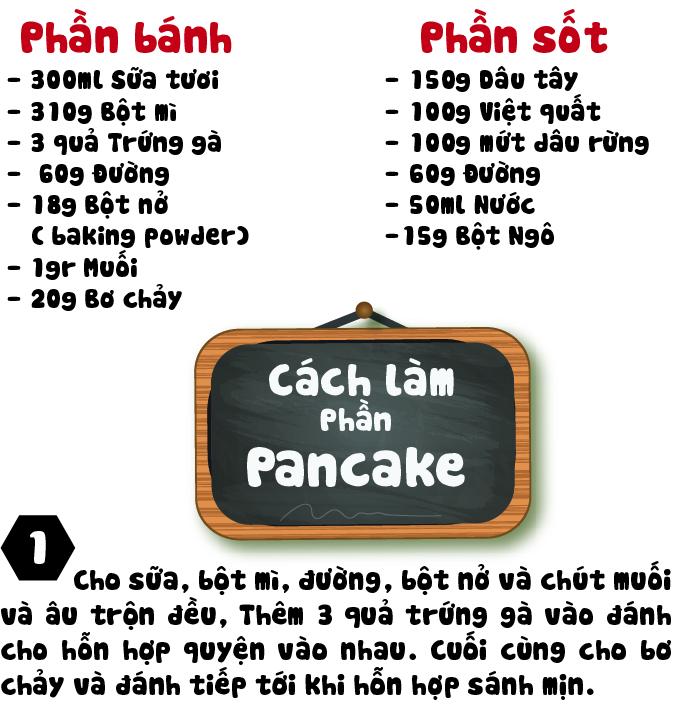 Cách làm pancake hoa bưởi ngon xao xuyến