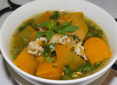 Canh Bí đỏ Nấu Tôm