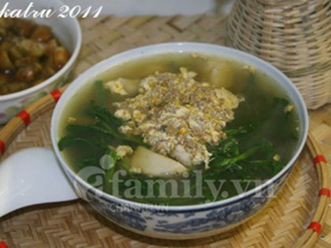 Canh Cua Rau Muống Khoai Sọ