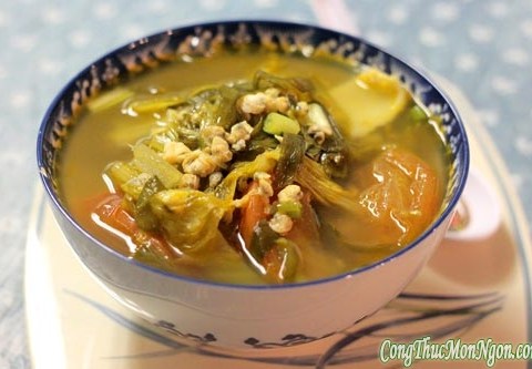 Canh Hến Nấu Dưa Cải Chua