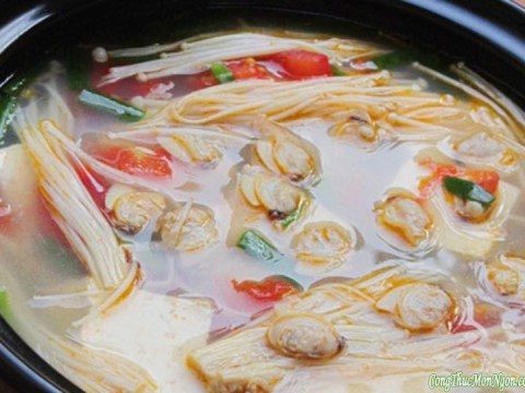 Canh Ngao đậu Phụ Nấu Nấm