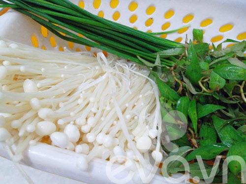 Canh ngao nấu nấm nóng hổi