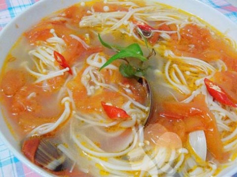 Canh Ngao Nấu Nấm Nóng Hổi