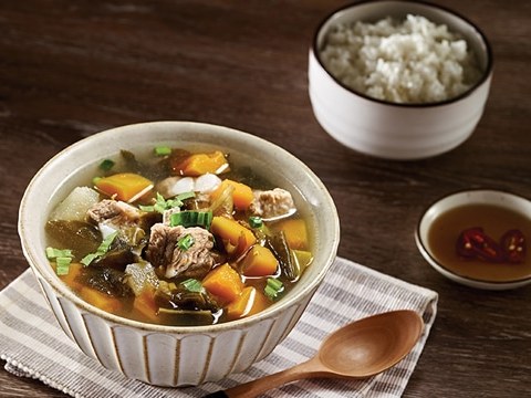 Canh Sườn Bí đỏ Rong Biển