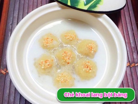 Chè Khoai Lang Bột Báng Nóng Hổi, Thơm Ngon